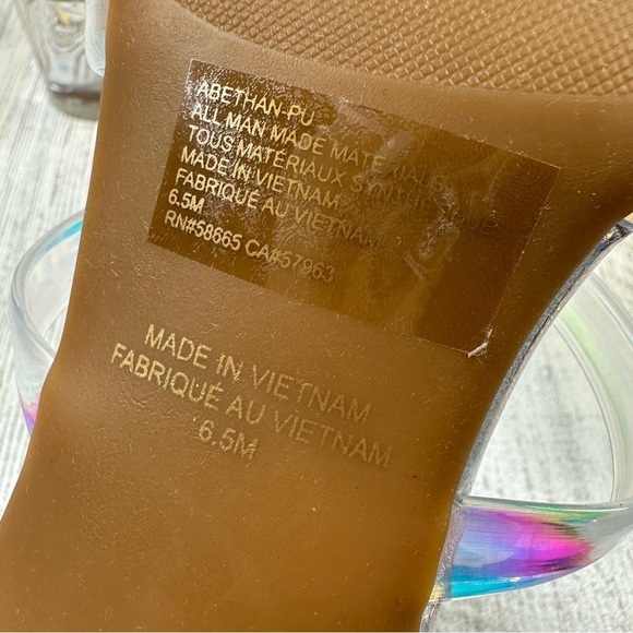 New Abound Nordstrom Ethan Clear Heel Strappy Iridescent Slide Sandal #504 - Picture 8 of 9